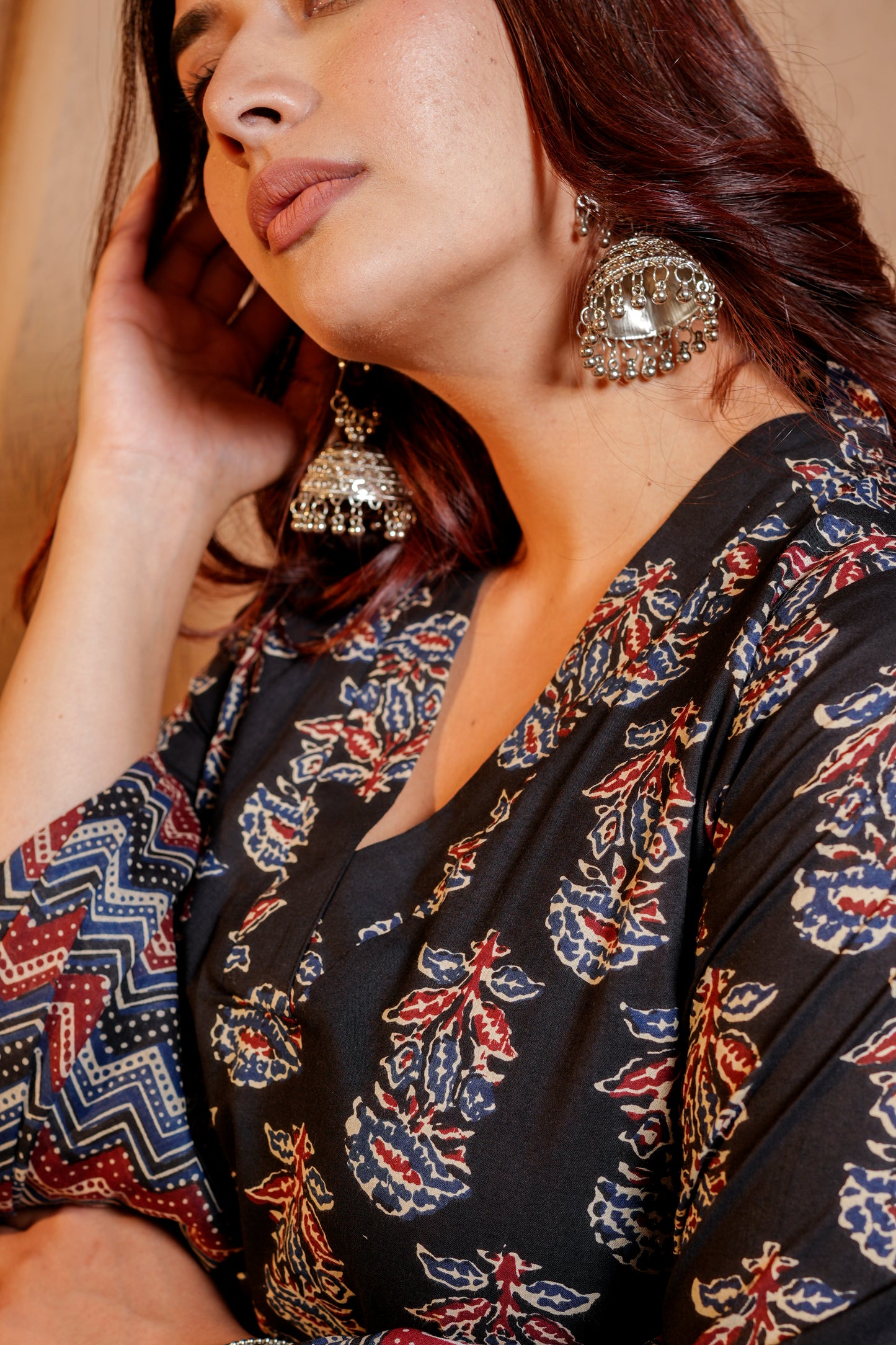 Royal Ebony Black Printed Suit For Women