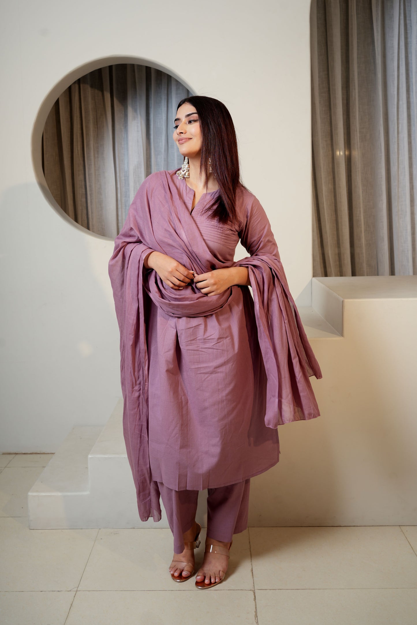 Luxe Herbaceous Dupatta Set for women