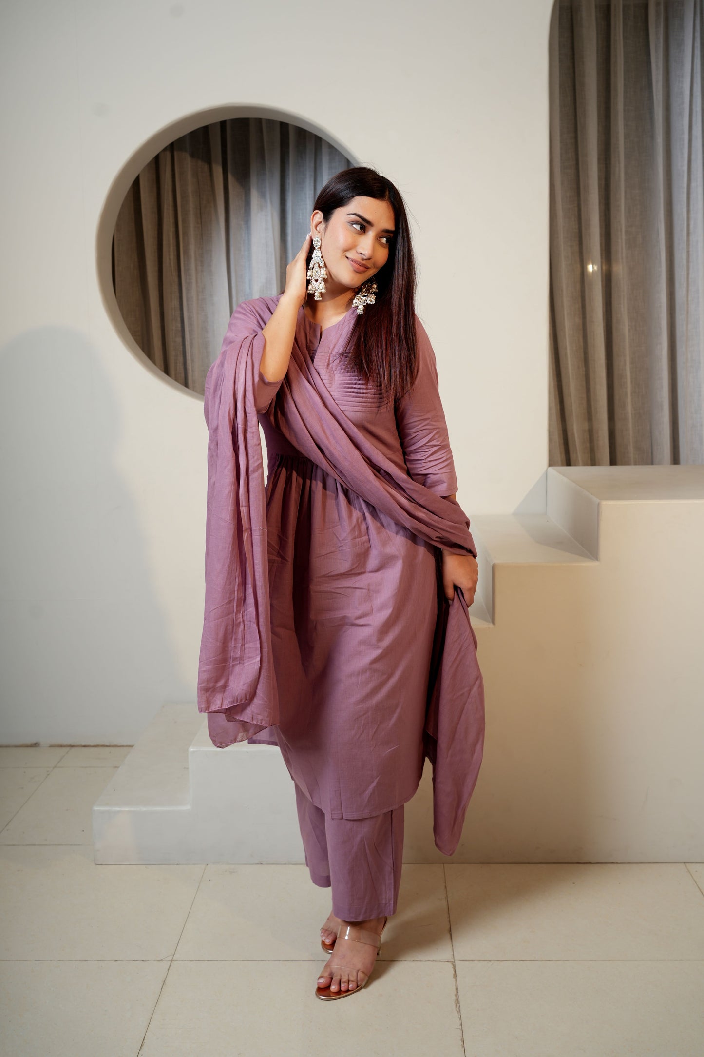 Luxe Herbaceous Dupatta Set for women