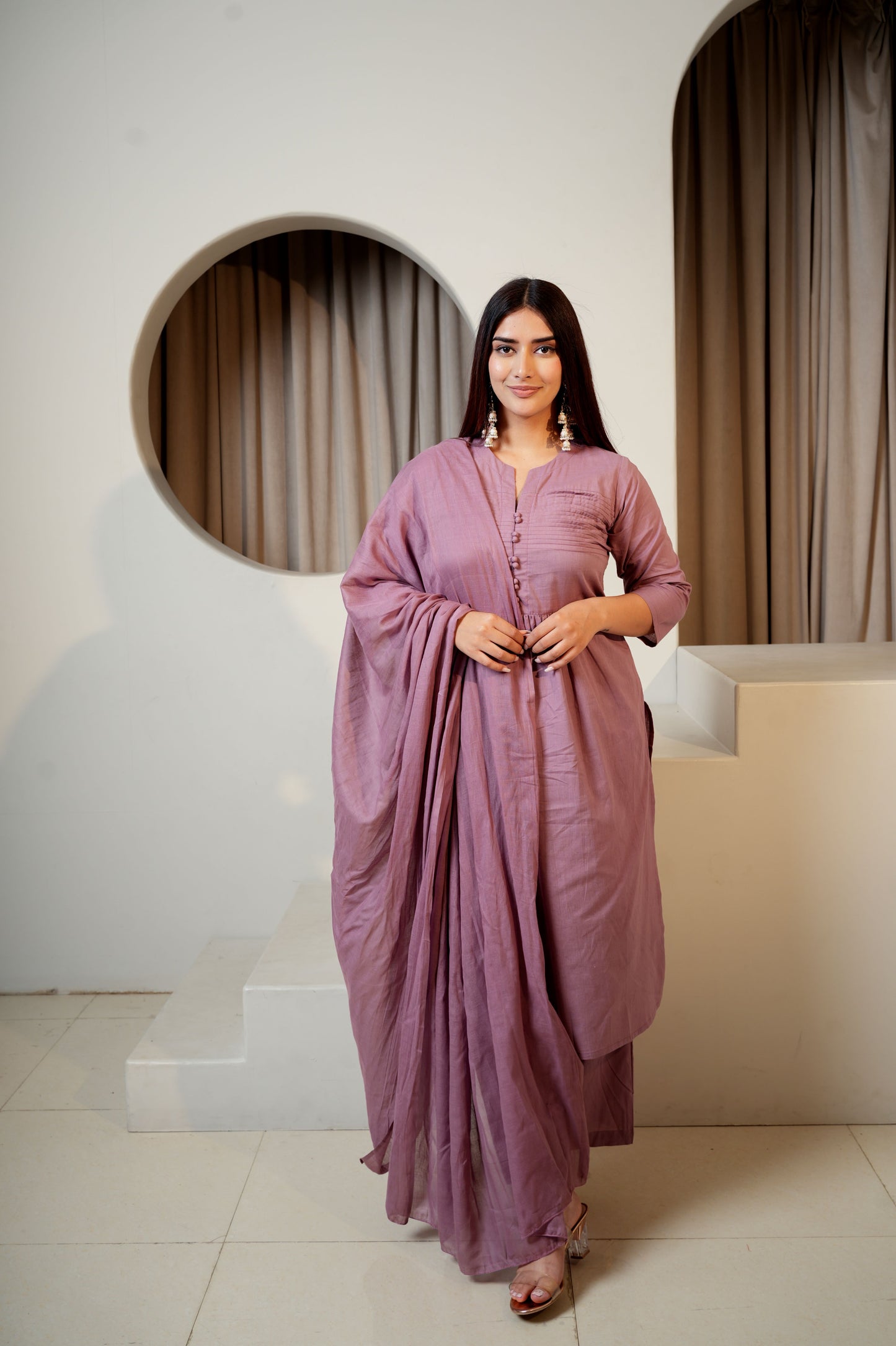 Luxe Herbaceous Dupatta Set for women