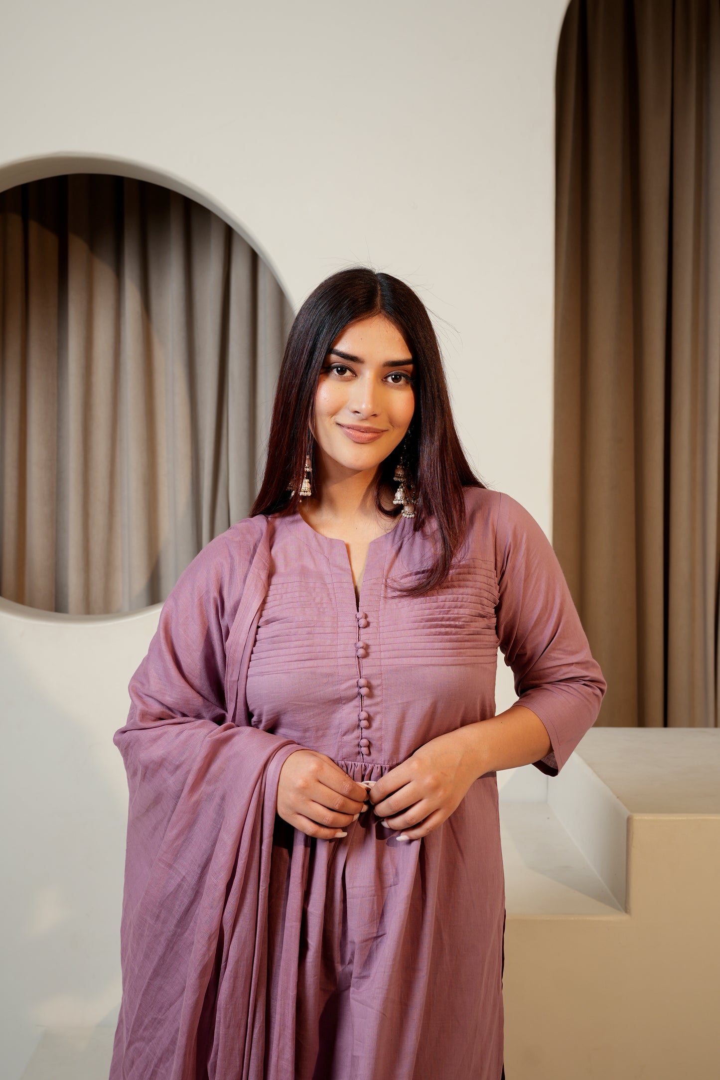 Luxe Herbaceous Dupatta Set for women
