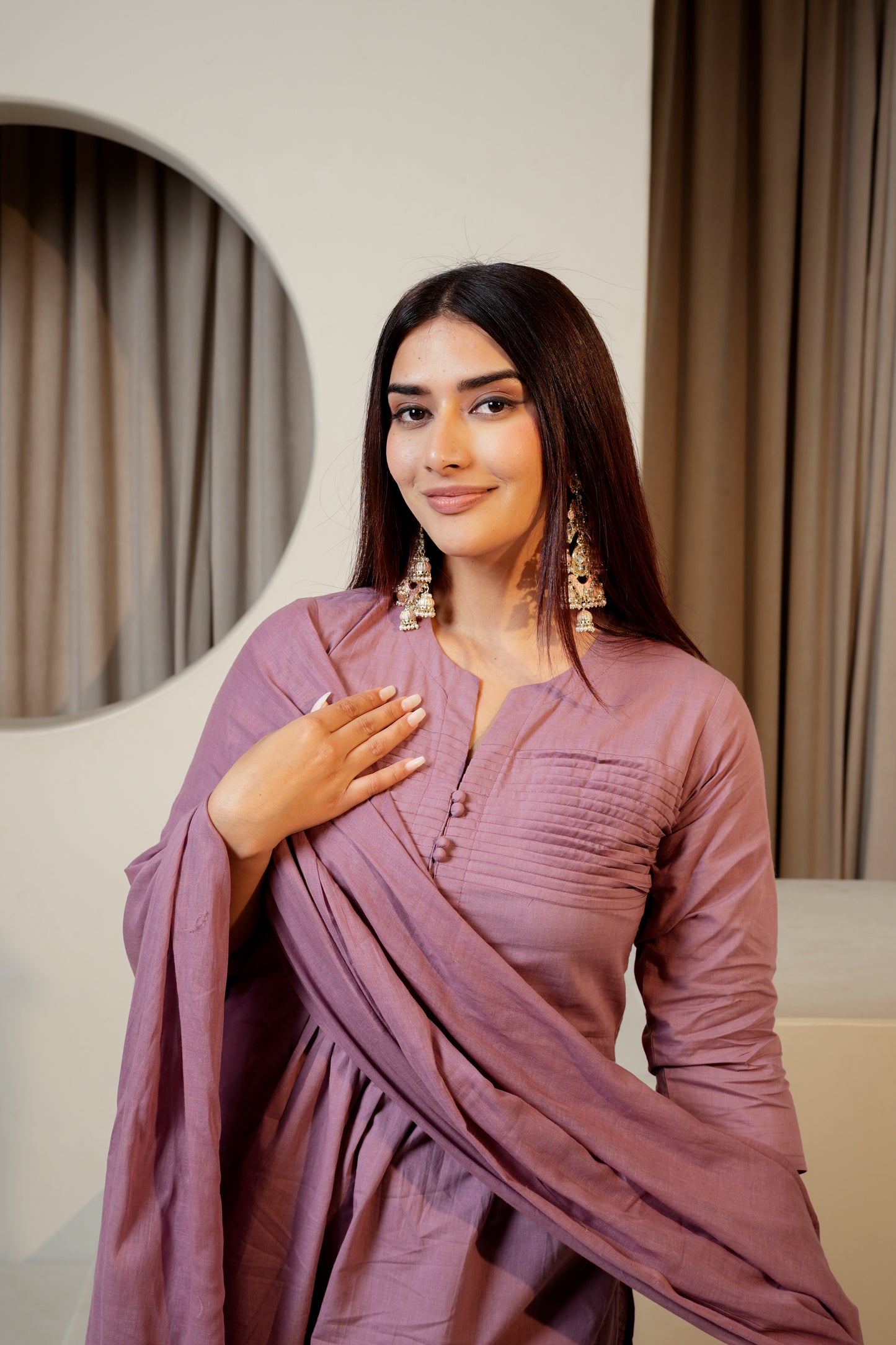 Luxe Herbaceous Dupatta Set for women