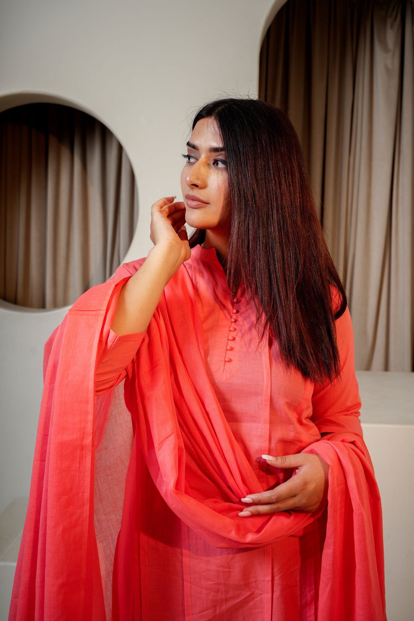 Mauve Breeze Dupatta Set