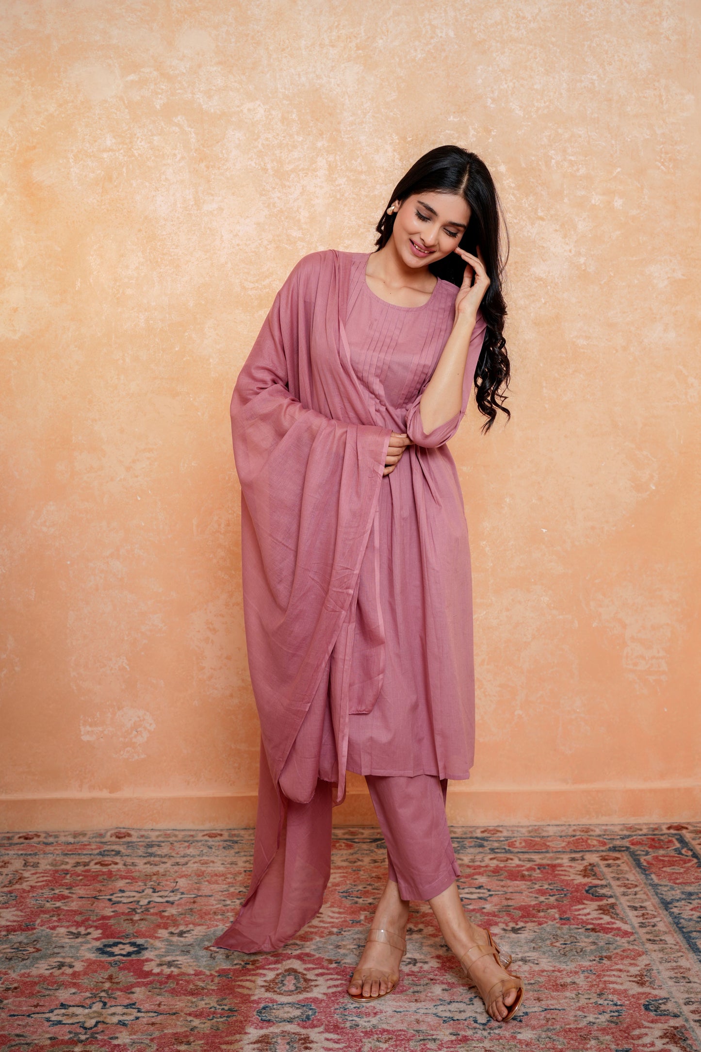 Cherry bliss Dupatta Set for women