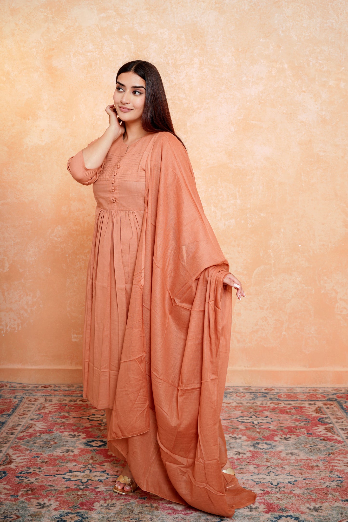 Begen Beige Dupatta Set for women