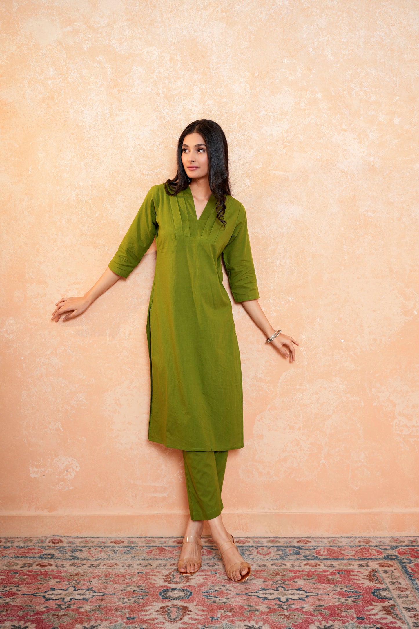 Leafy Glow kurti set