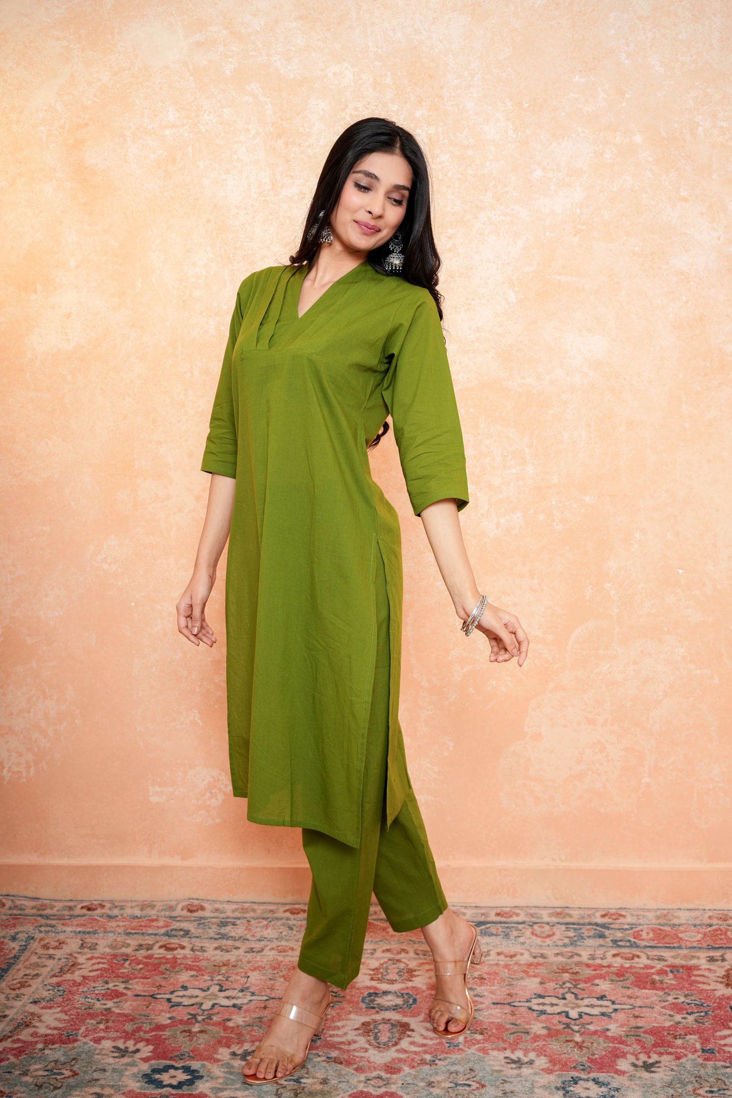 Leafy Glow kurti set