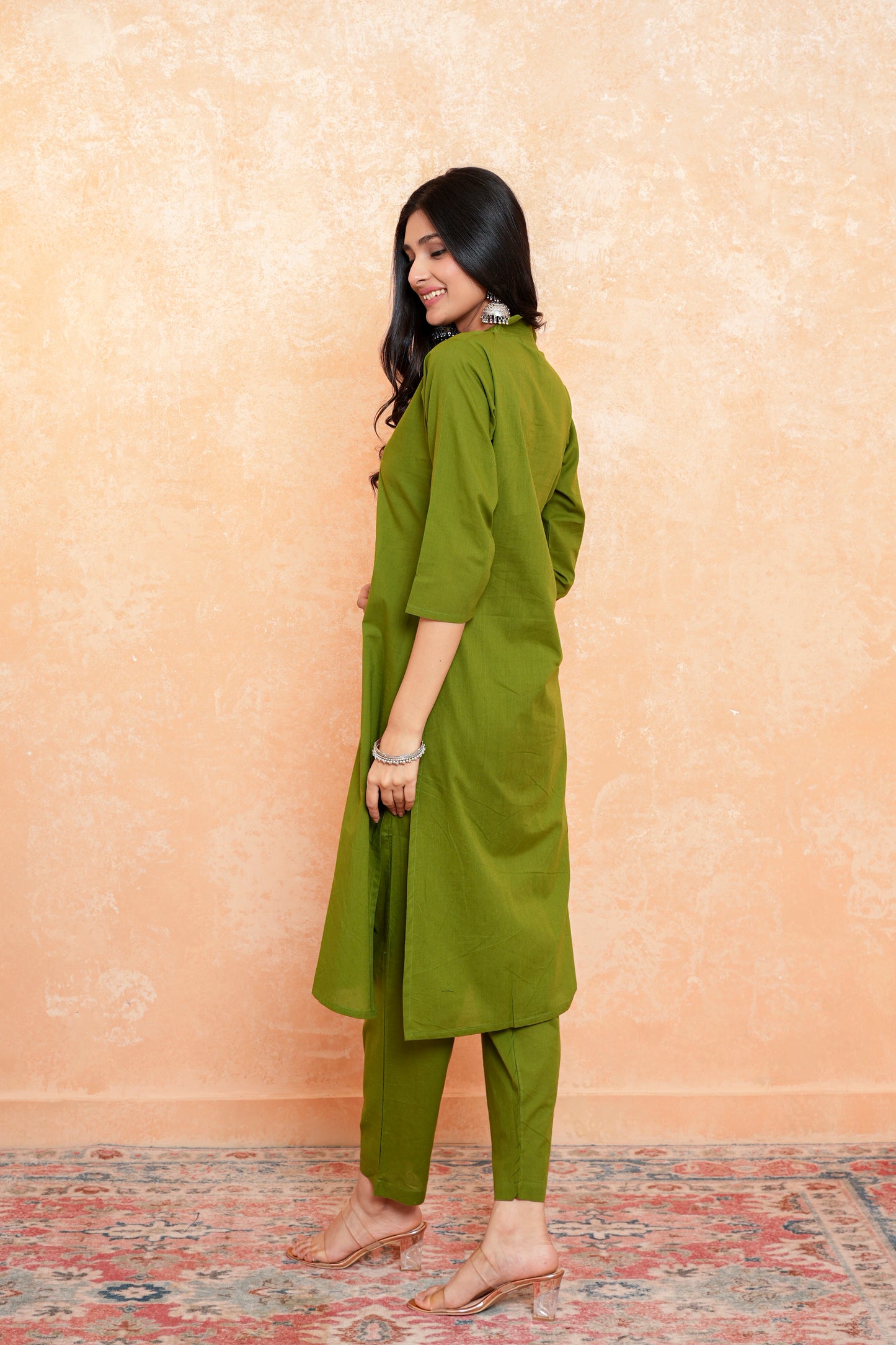 Leafy Glow kurti set