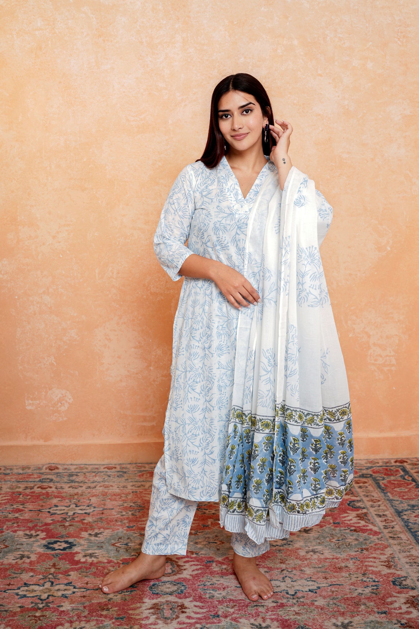 Cozy Crimson Sleeps Dupatta Set for women