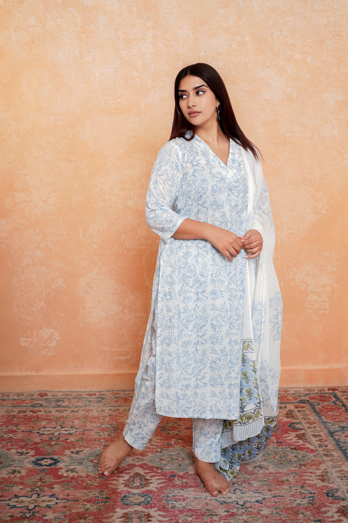 Cozy Crimson Sleeps Dupatta Set for women