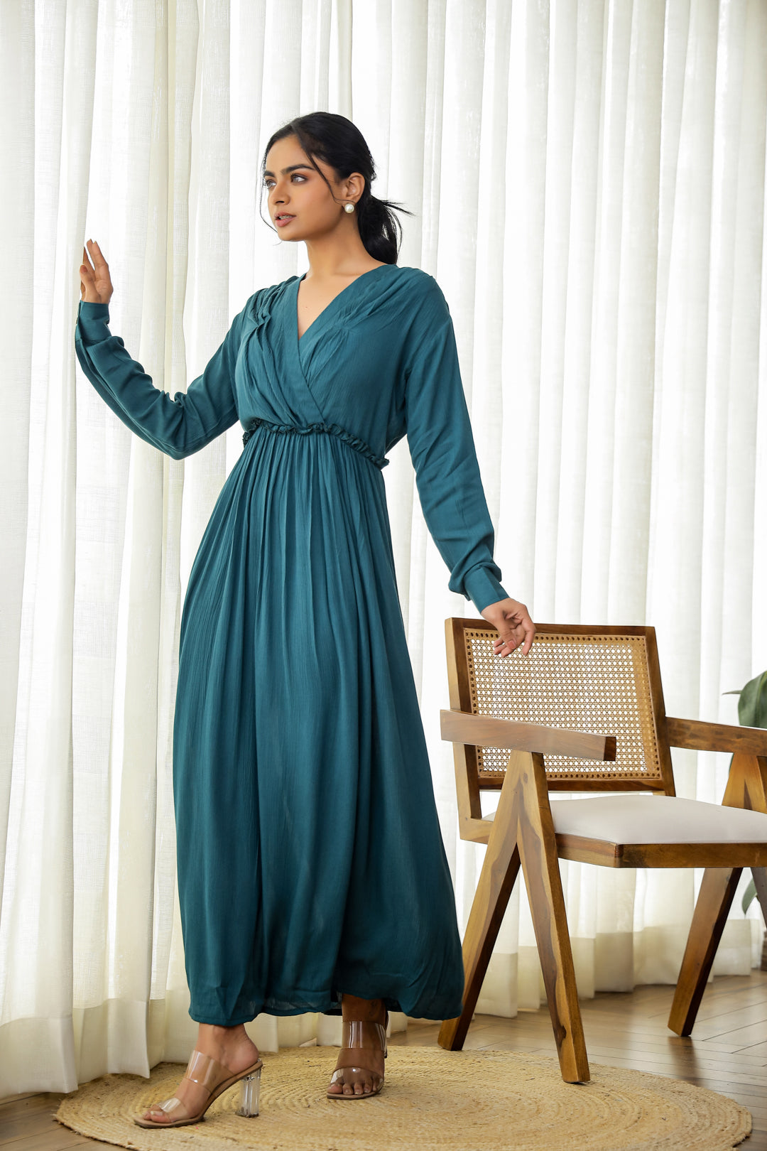Wrinkle Veil Mauve dress