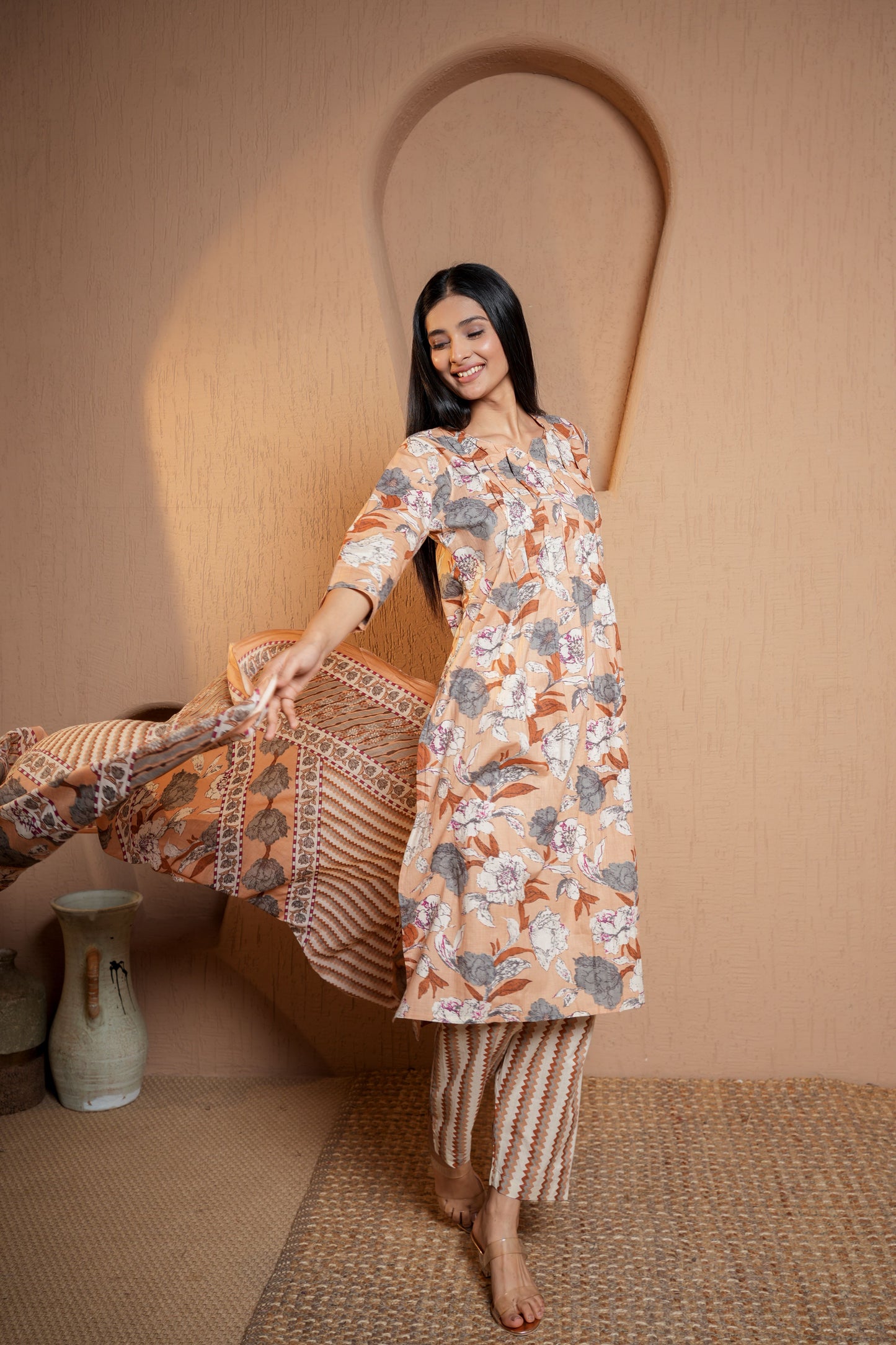 Orange Crush Chic duo Dupatta Set