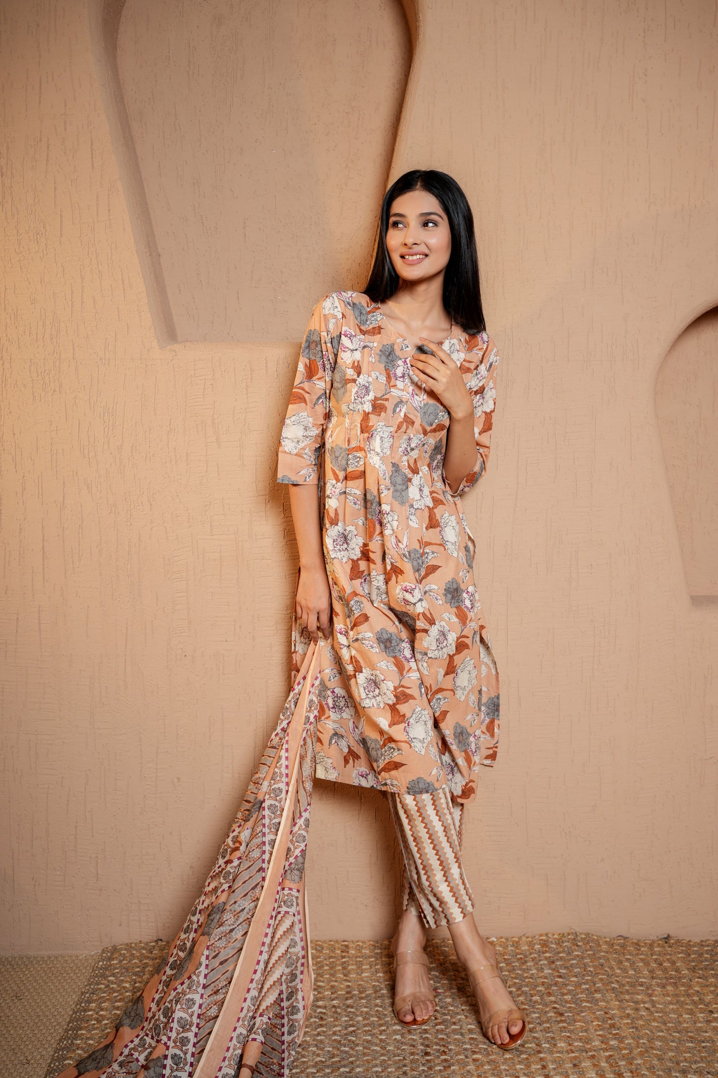 Teal Tranquility Max Dupatta Set