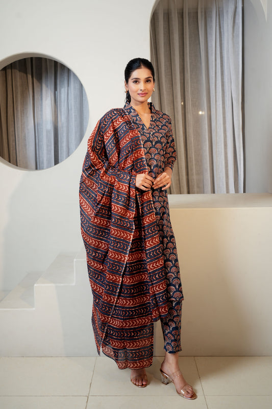 Blueberry Bliss Dupatta set for women