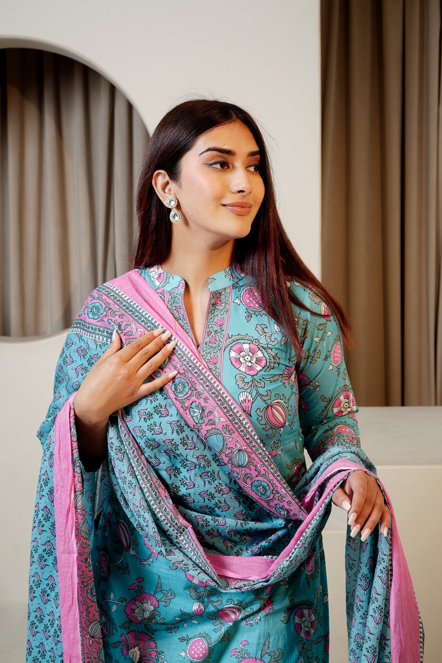 Petal Soft Blue Affair Dupatta Set