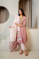 MauveMist Cotton Kurti Set