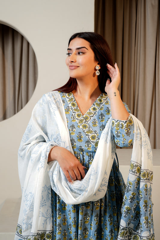 Charcoal Chic Dupatta Set for women