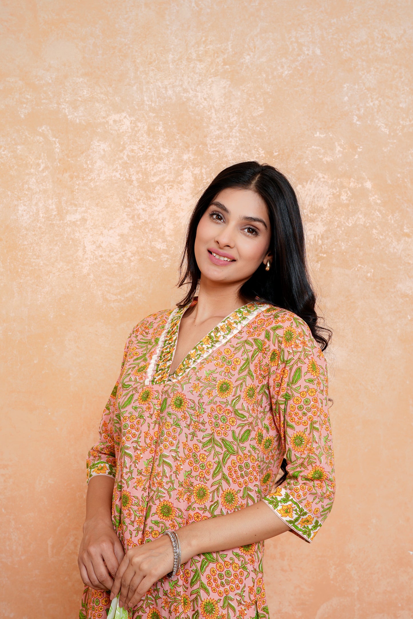 Elegant Tangerine Essence Dupatta Set