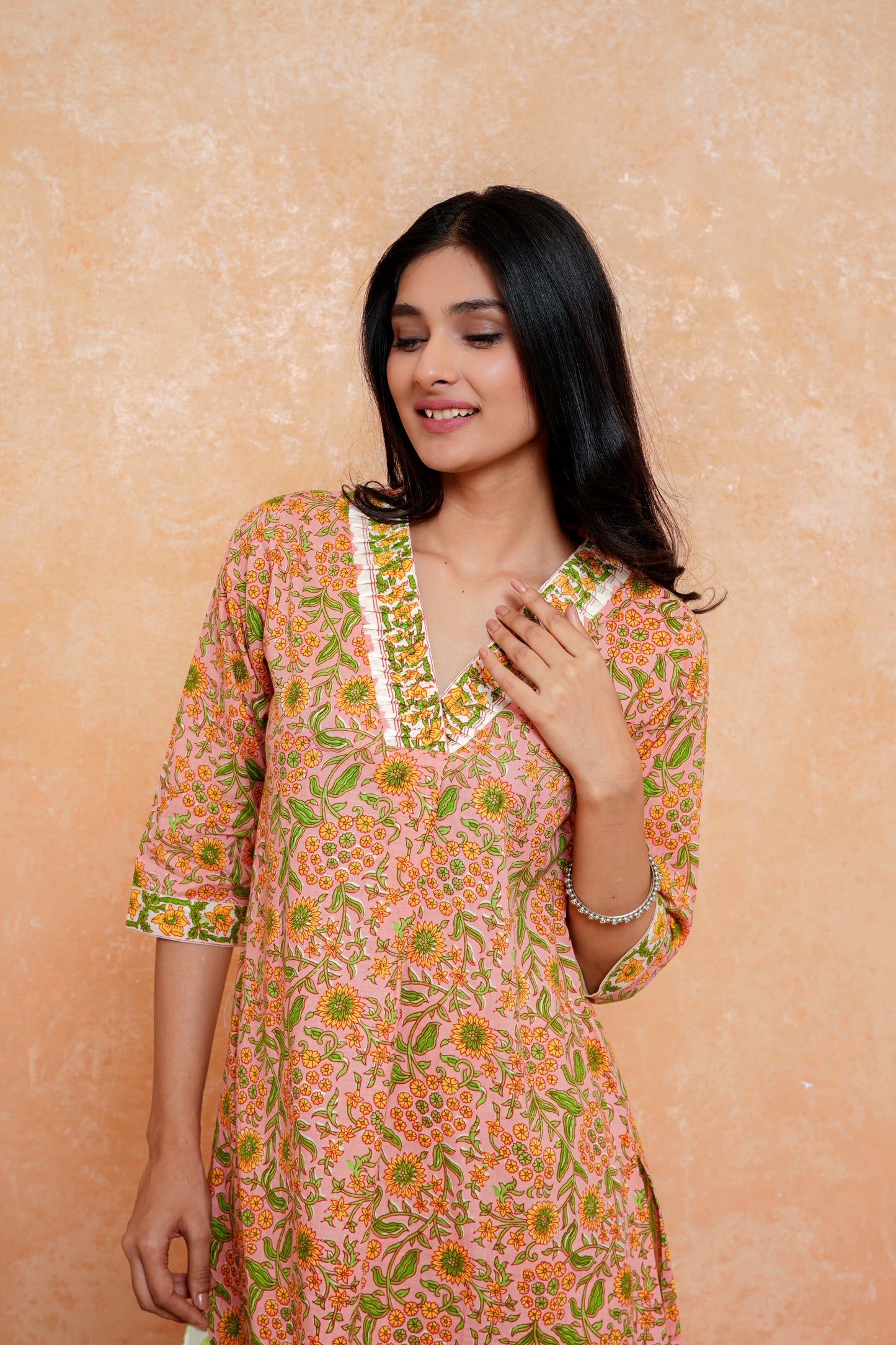 Elegant Tangerine Essence Dupatta Set