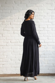 No-Iron Black Wrinkle Dress