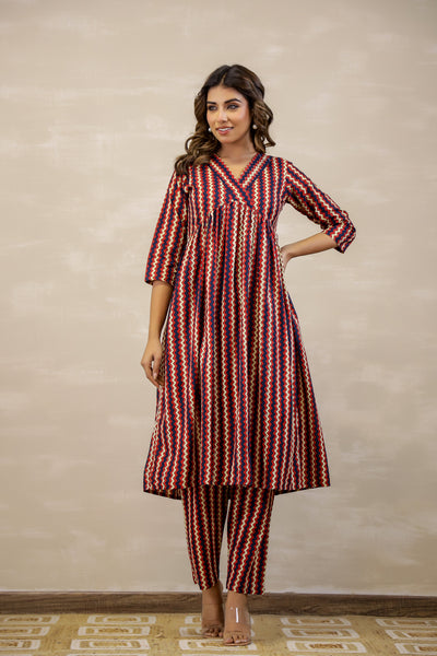 Striped Radiance Kurti Set